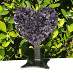 Standing Amethyst Crystal Faced Heart