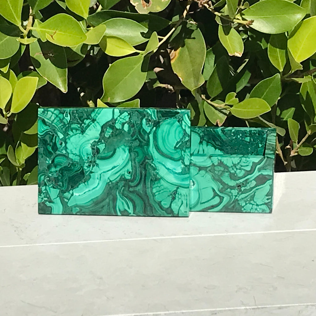 Handcrafted Lidded Malachite Box