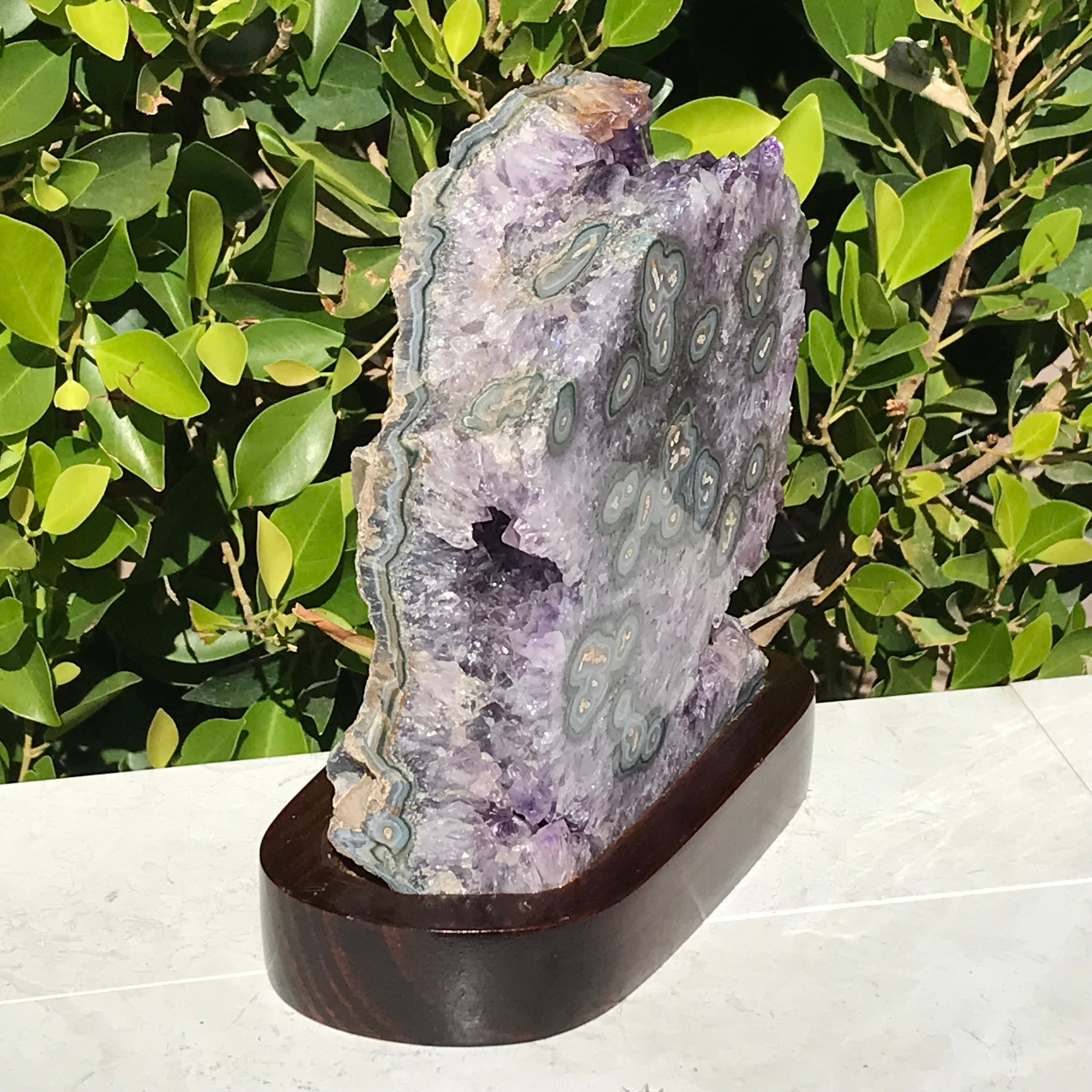 Green Eyed Agate /Amethyst Cluster