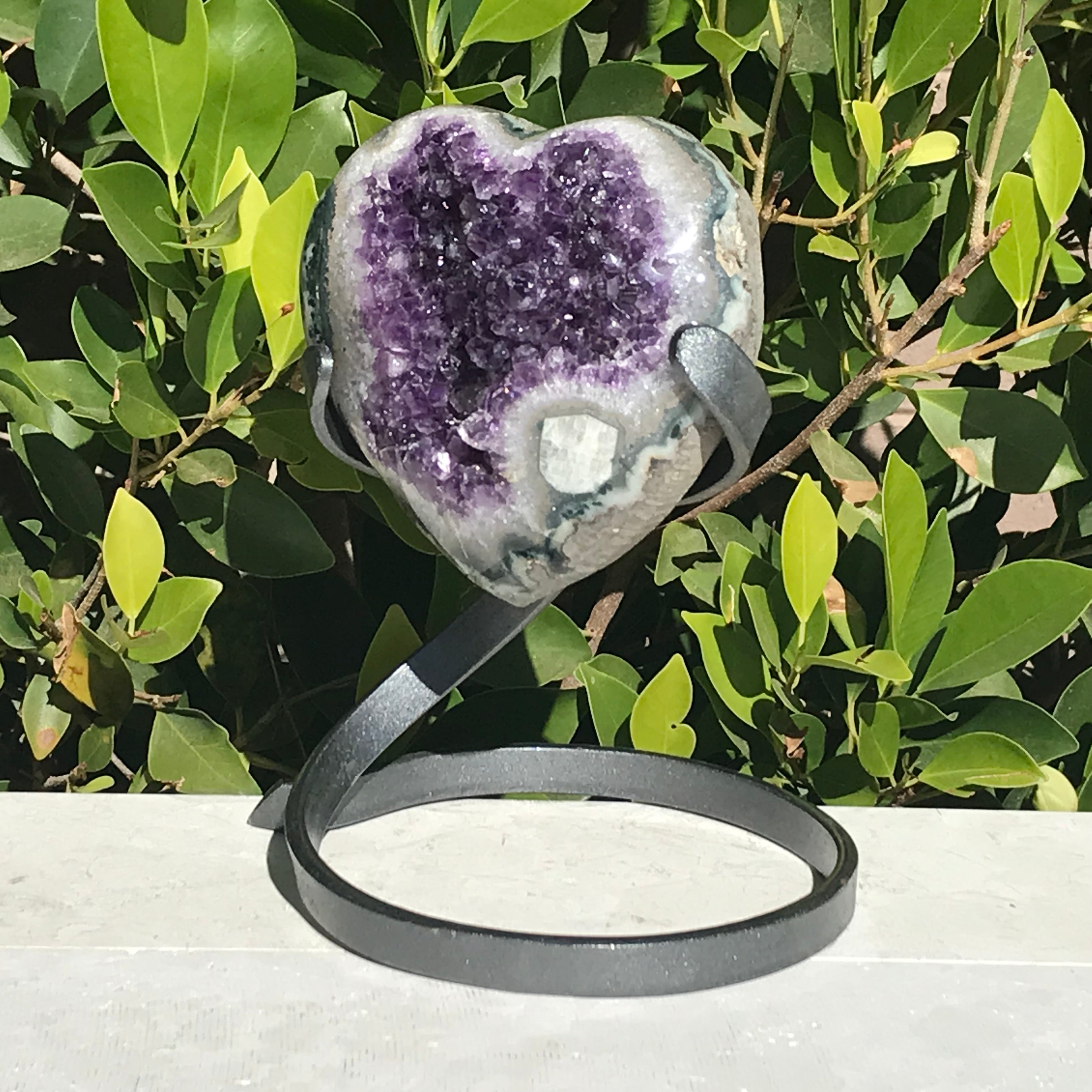 Calcite Inclusion Amethyst Heart