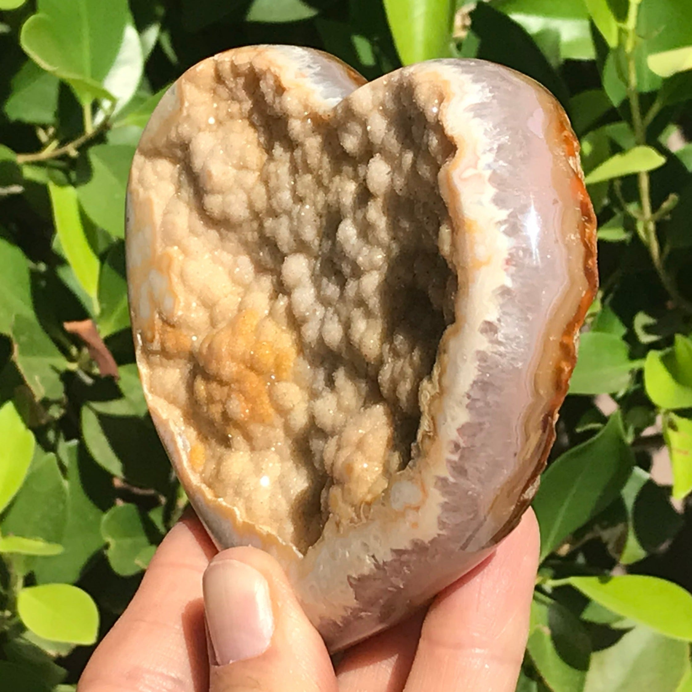 Glistening Brazilian Agate Heart