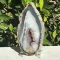 Amethyst with Waterline Agate Slab