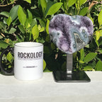 Green Agate/Amethyst Standing Heart