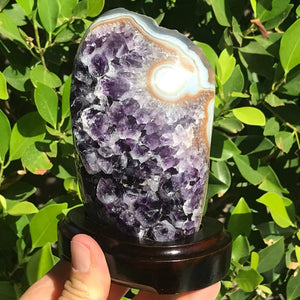 Pristine Agate Banded Amethyst Freeform