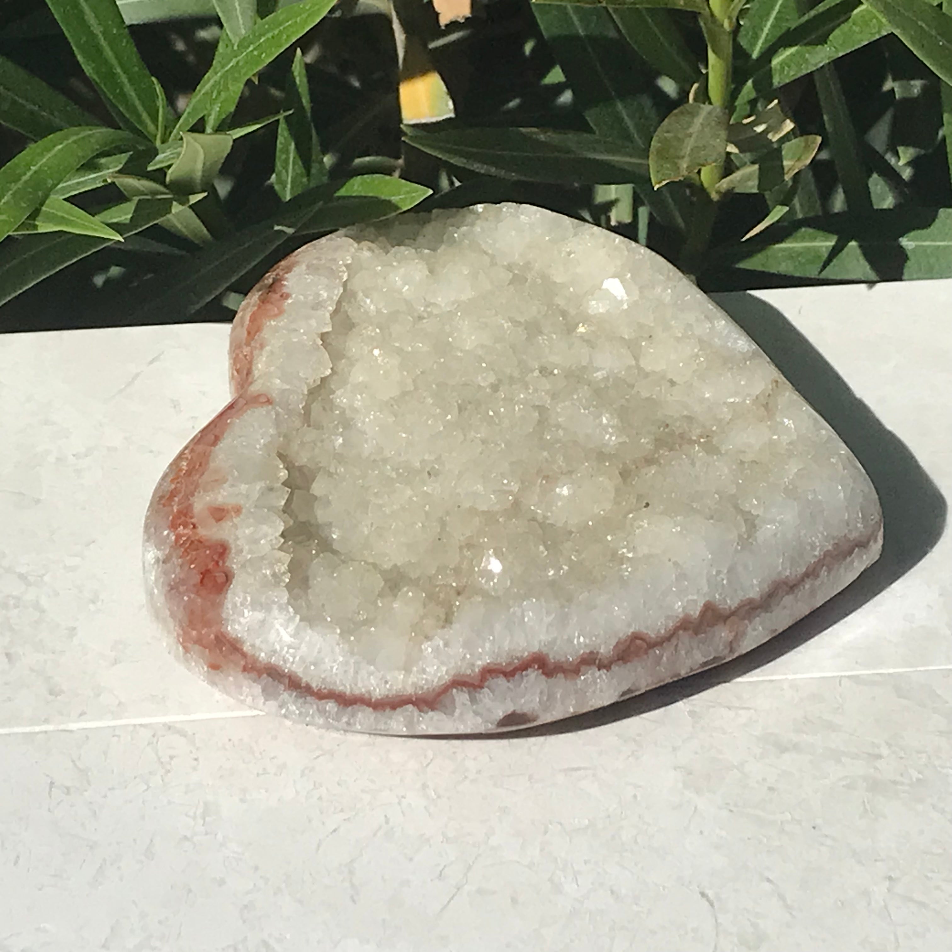 Quartz Crystal Covered Agate Heart