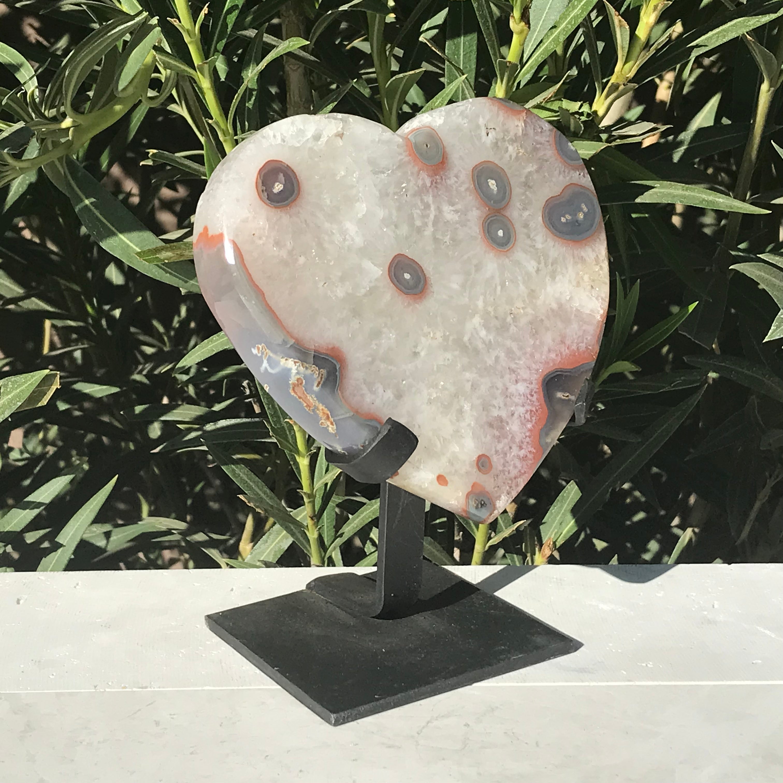 Rose Banded Blue Eyed Agate Heart
