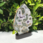Green Eyed Agate with Amethyst and Quartz Crystals