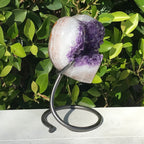 Heart Shaped Brazilian Agate with Large Amethyst Crystals