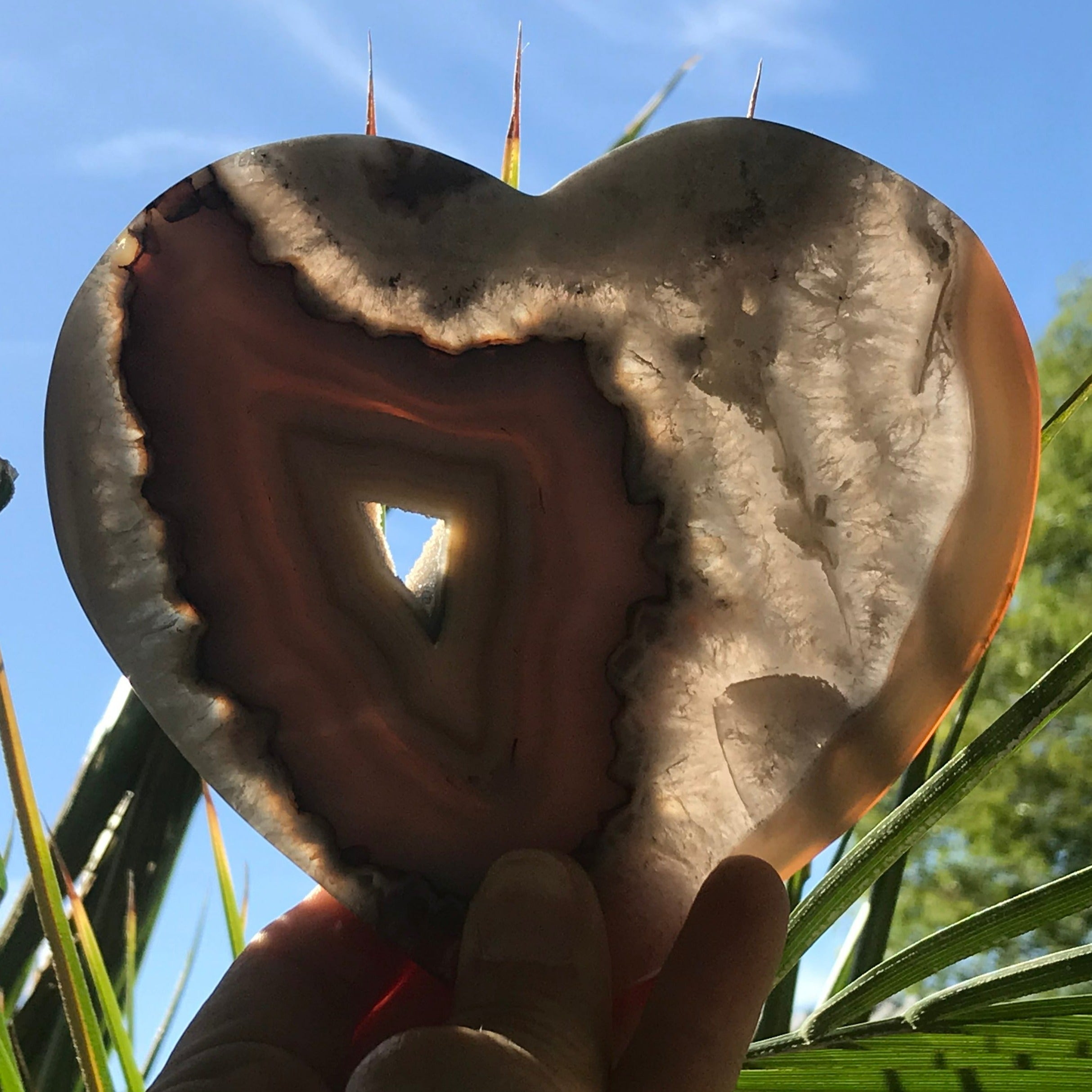 Blue Banded Agate Heart Slab