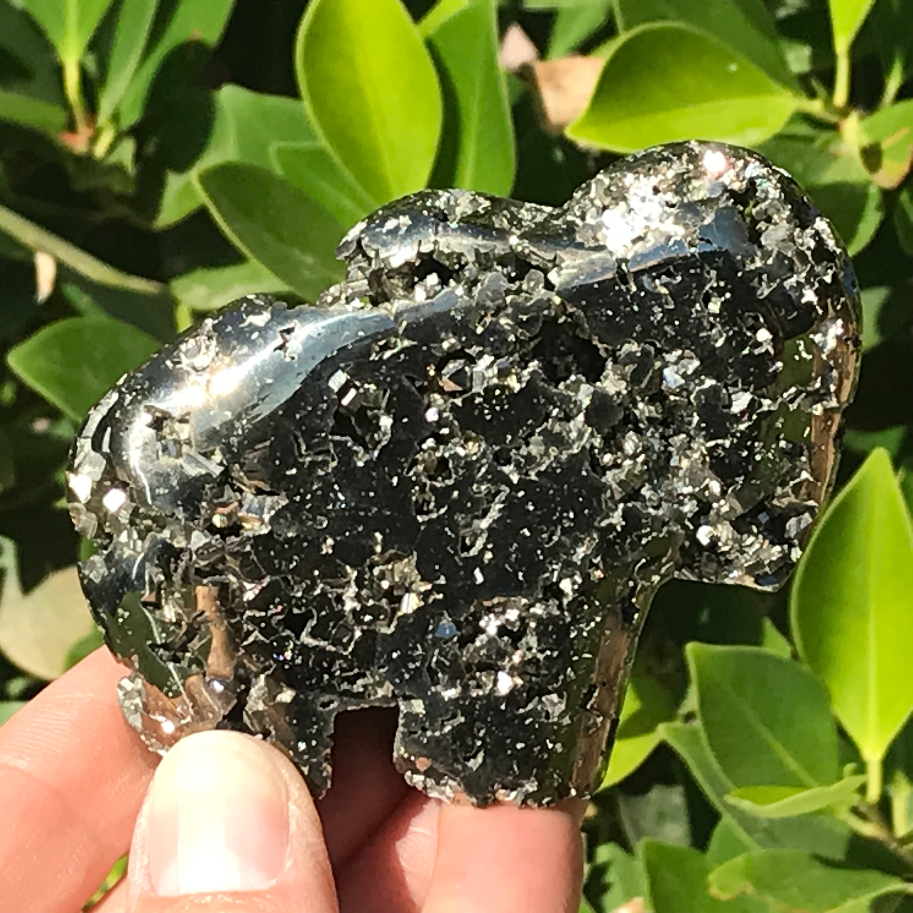 Miniature Pyrite Buffalo Sculpture