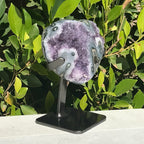 Green Agate/Amethyst Standing Heart