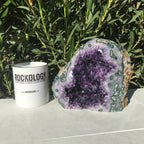 Amethyst Geode with Green Agate Eyes