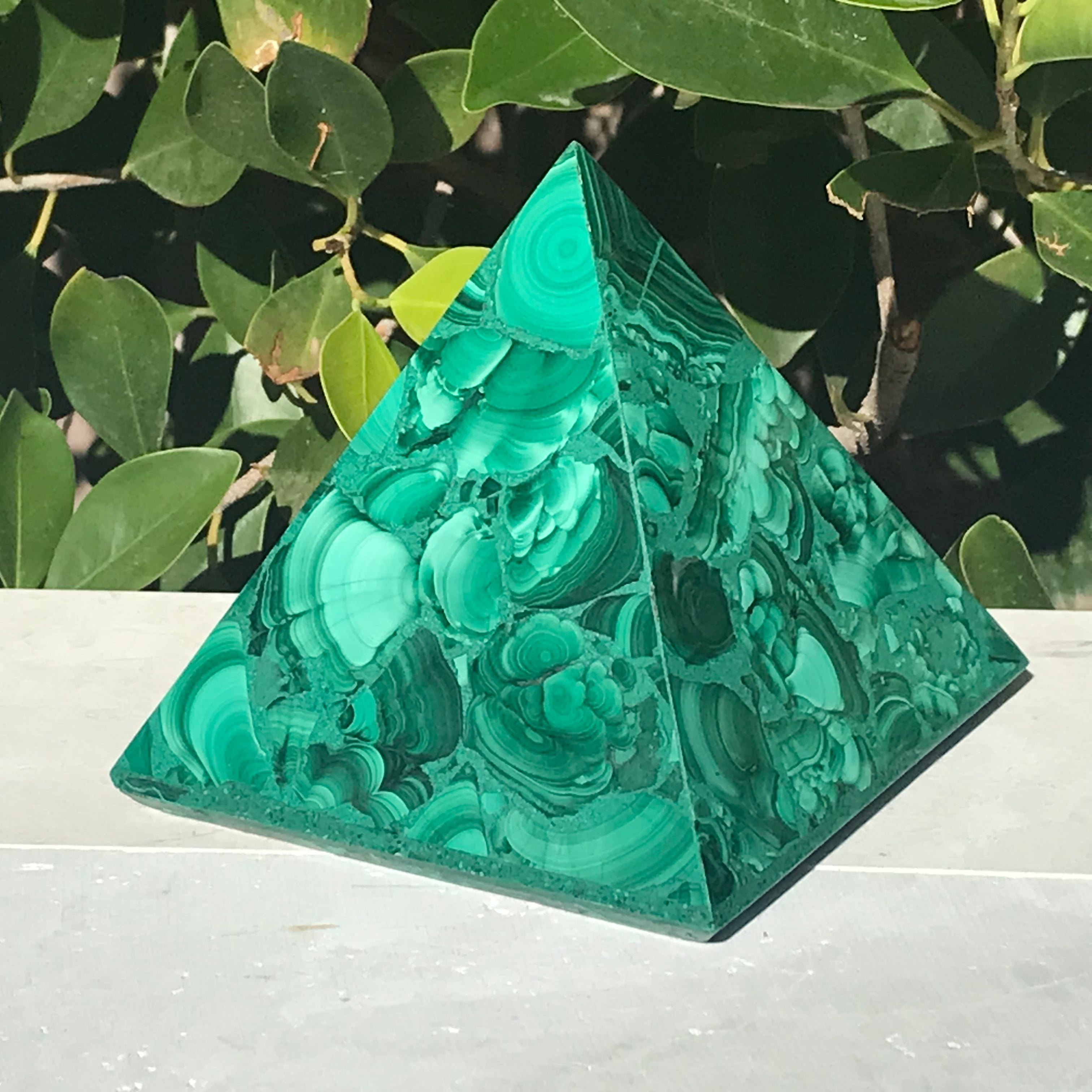 Large African Malachite Pyramid
