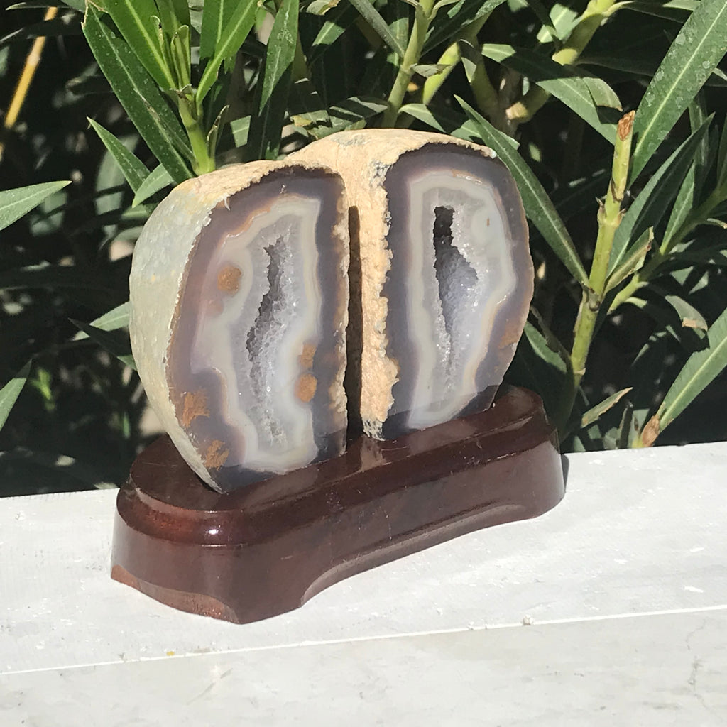 Crystal Lined Agate Geode Pair