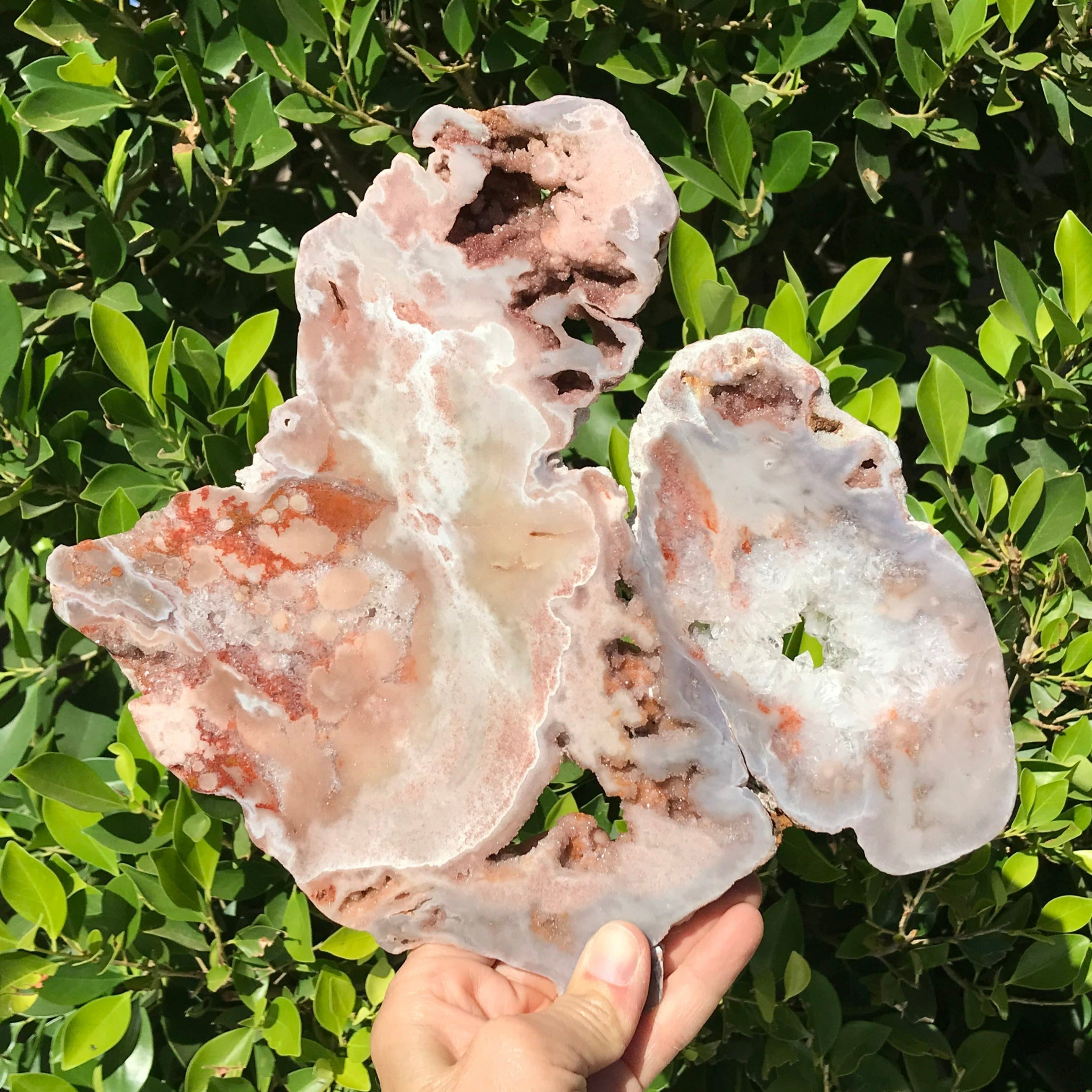 Quartz Crystal/ Rose Jasper Slab