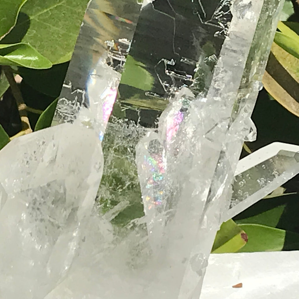 Crystal Growth on Lemurian Crystal Cluster