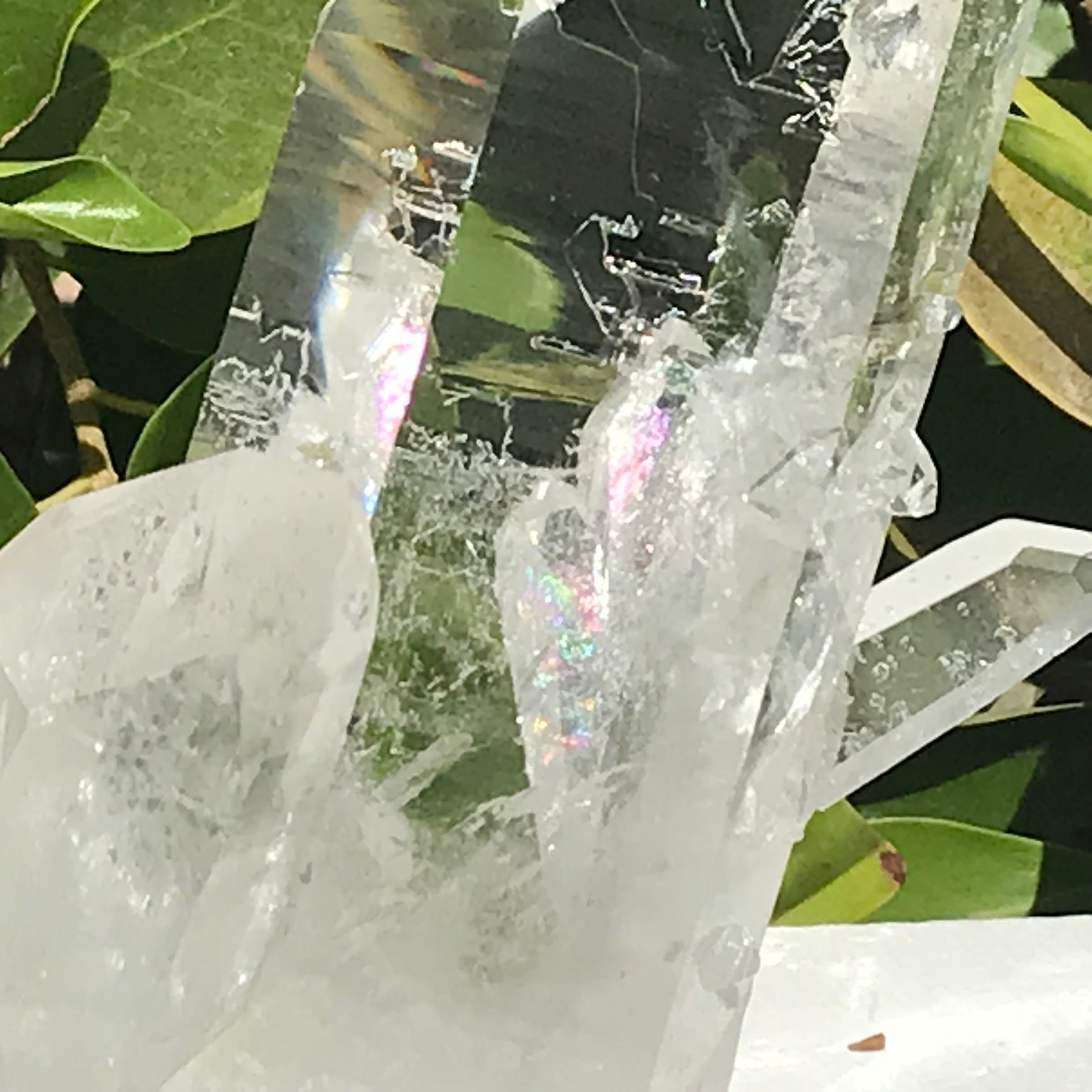Crystal Growth on Lemurian Crystal Cluster