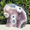 Agate Eyed and Amethyst Sculpture
