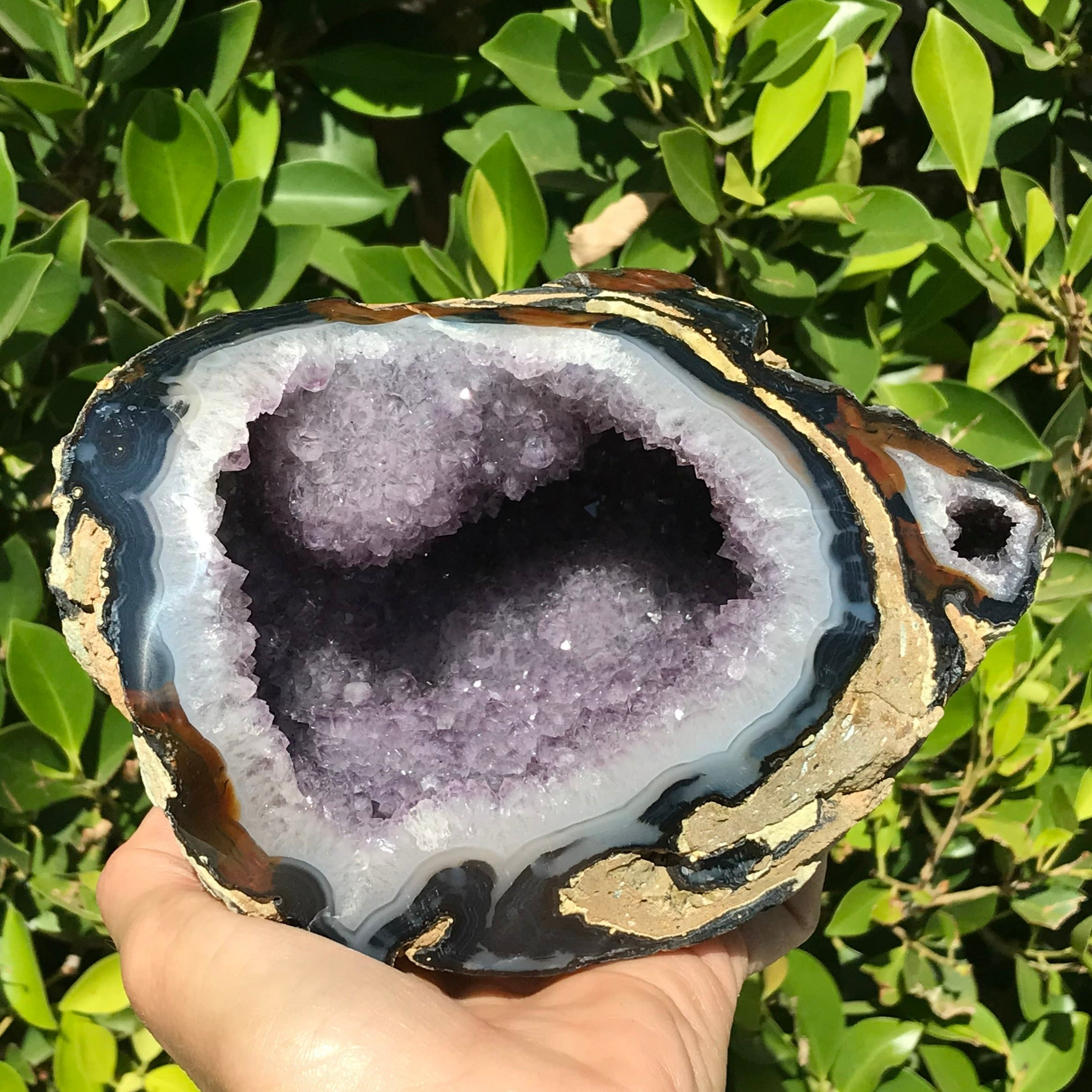 Amethyst and Agate Double Geode