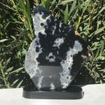 Black Agate/Quartz Crystal Slab