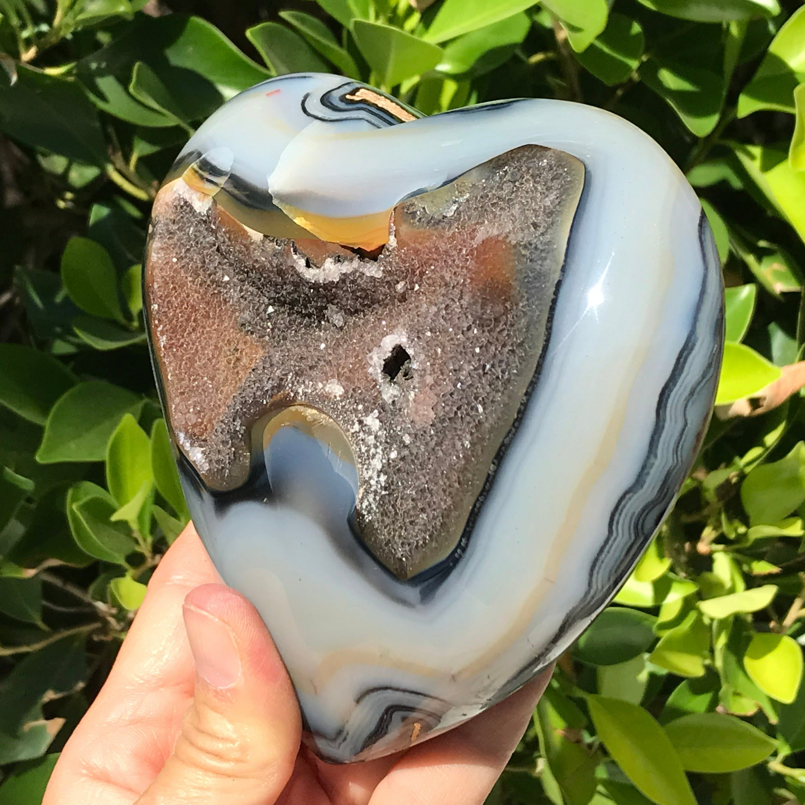 Multicolored Brazilian Agate Heart