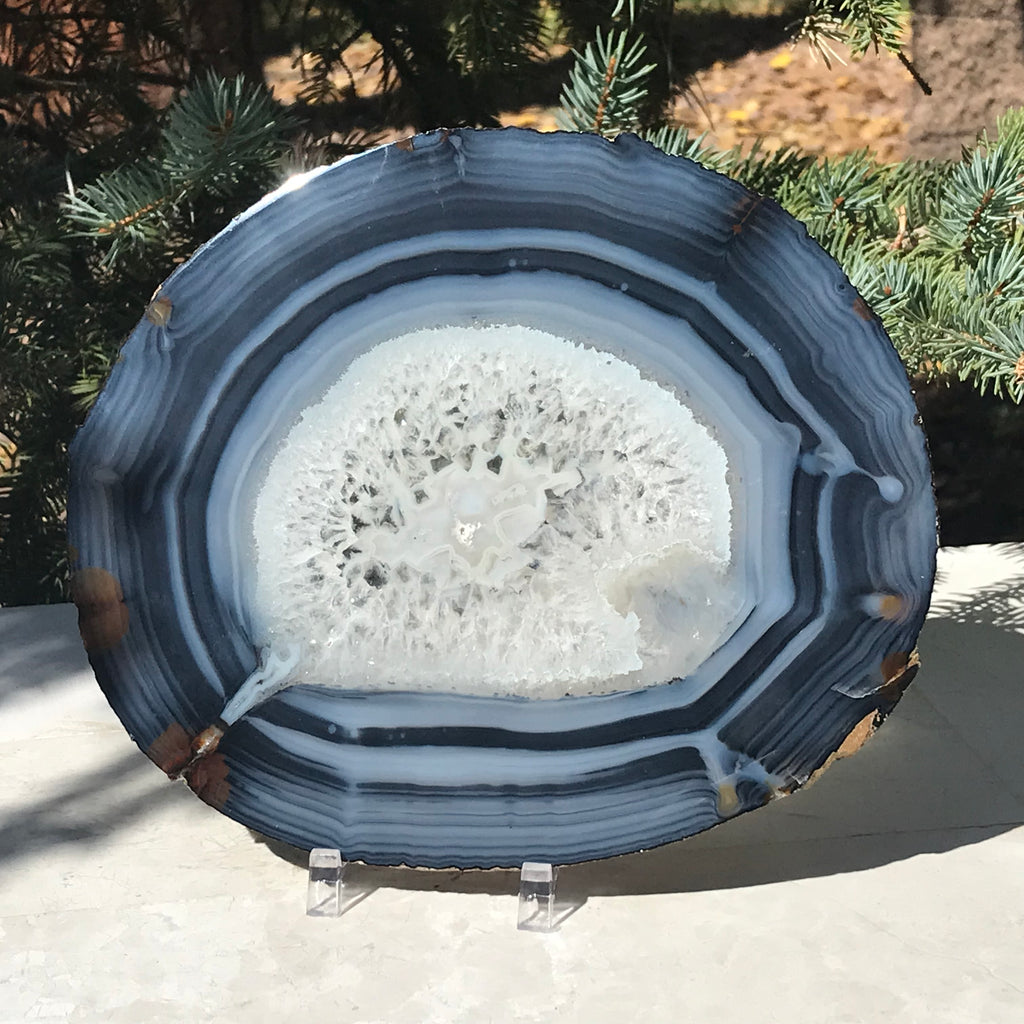 Translucent Crystal Quartz Agate Slice