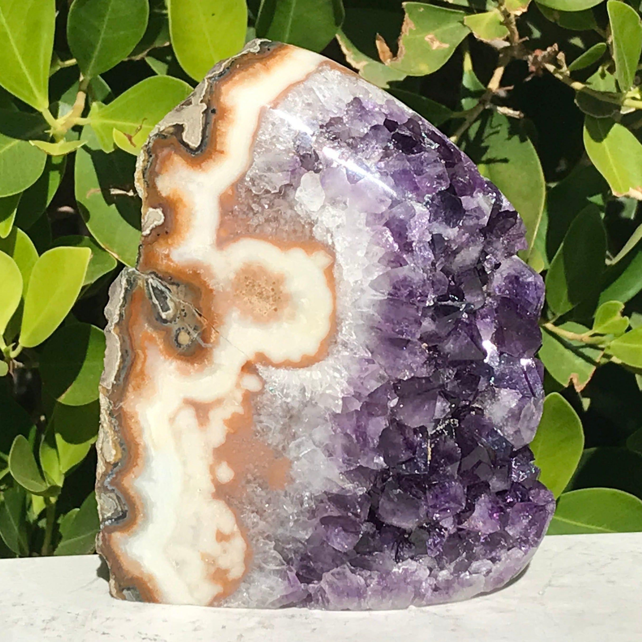 Extravagantly Banded Amethyst Freeform – Rockology.net