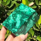 Handcrafted Lidded Malachite Box