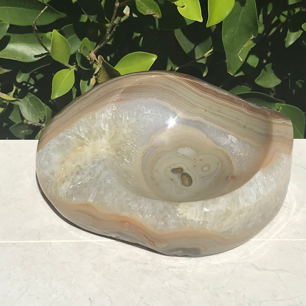 Polished Striated Agate Bowl