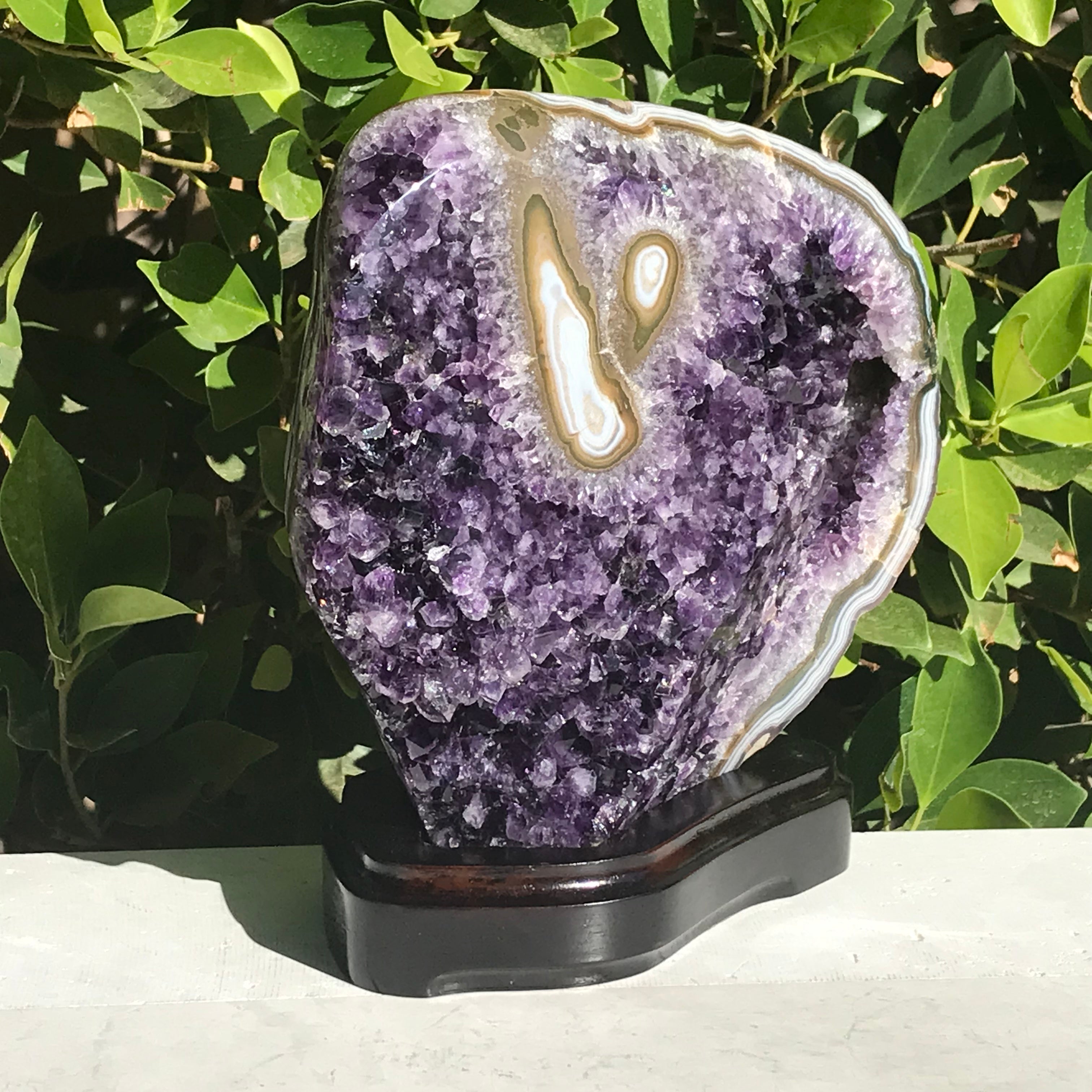 Stately Uruguayan Amethyst with Agate Eyes Freeform