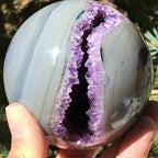 Amethyst Filled Agate Geode Sphere