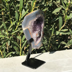 Floral Accented Lavender Amethyst Crystal Geode