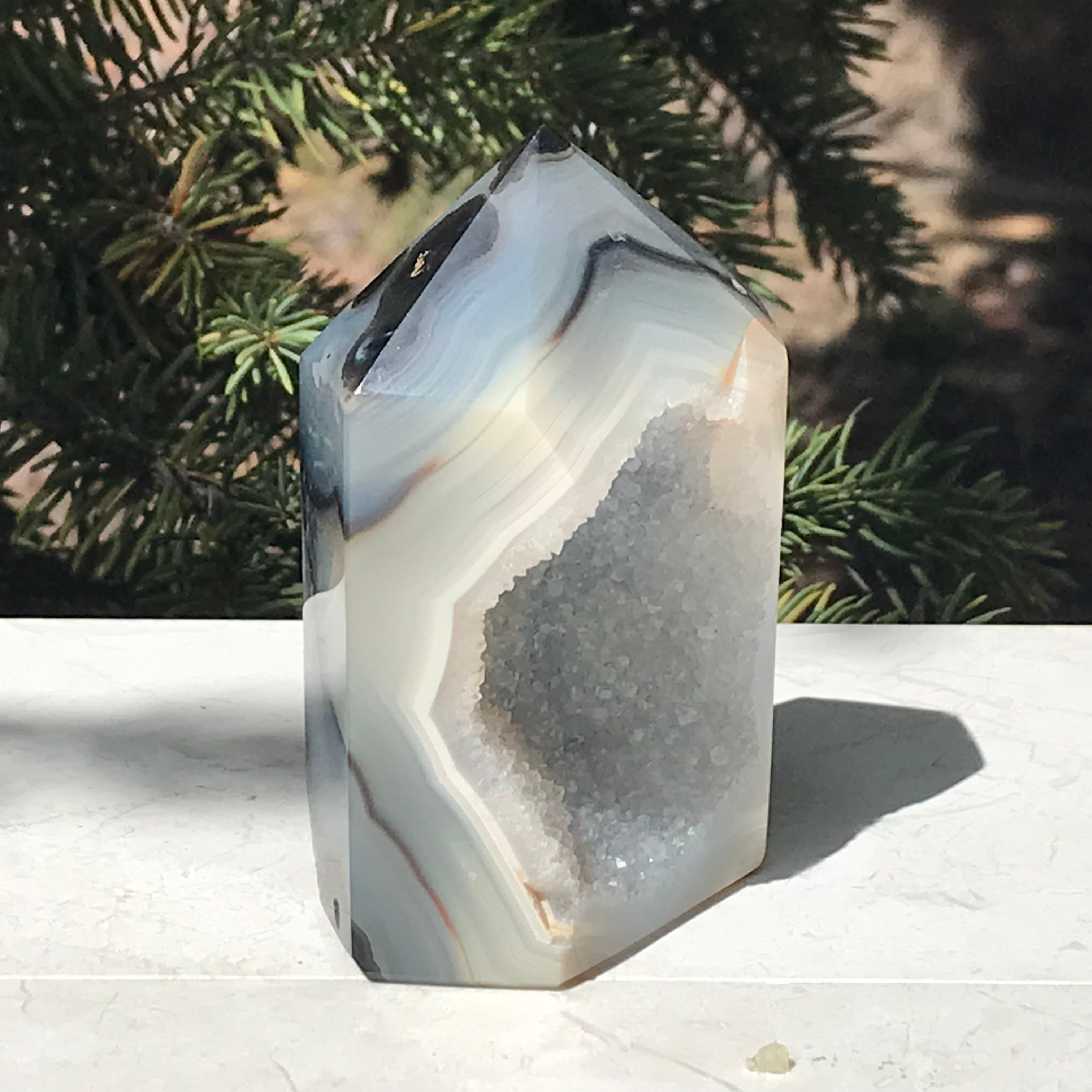 Black Banded Agate Obelisk