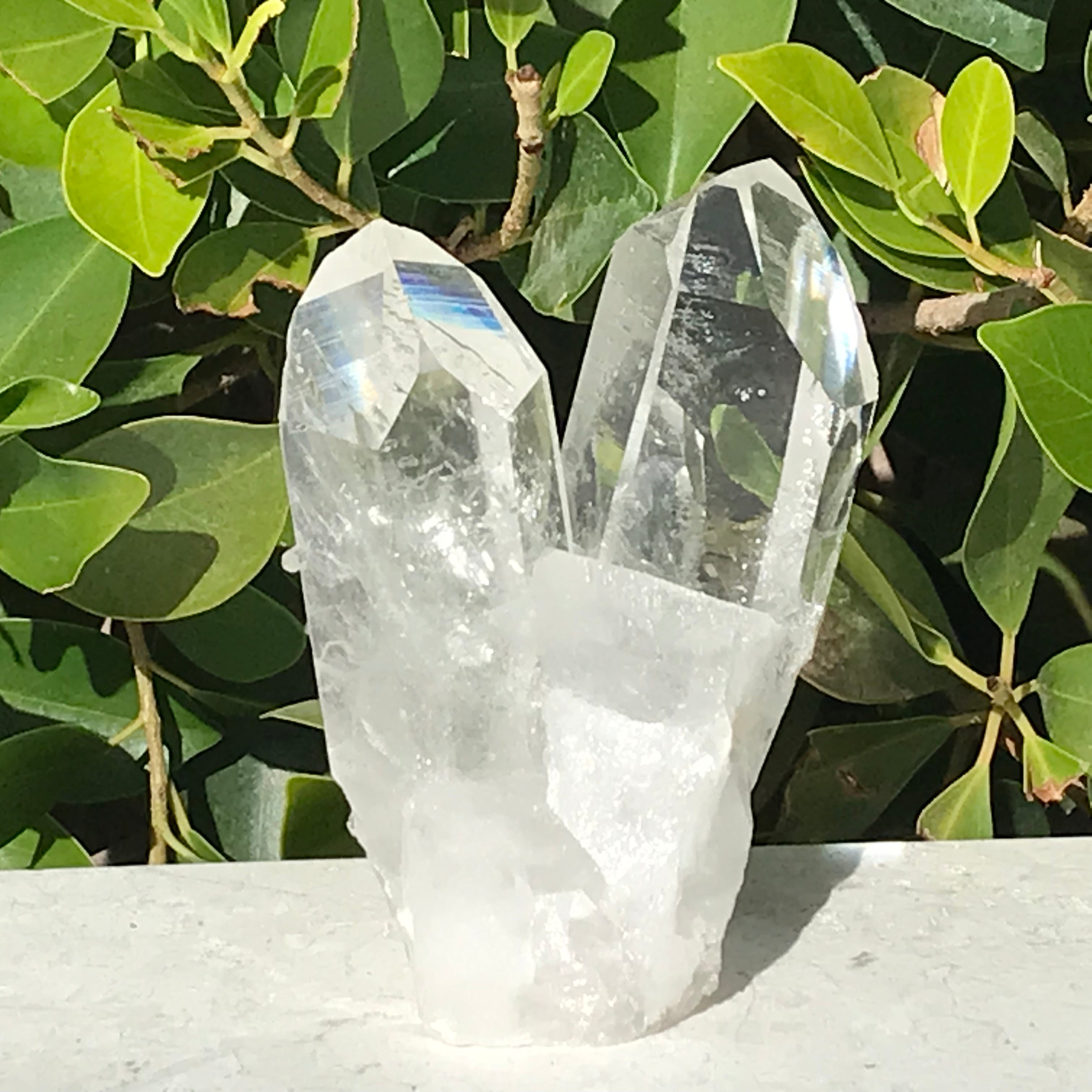 Twin Points Brazilian Crystal Cluster