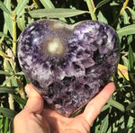 Flowered Standing Uruguayan Amethyst Heart