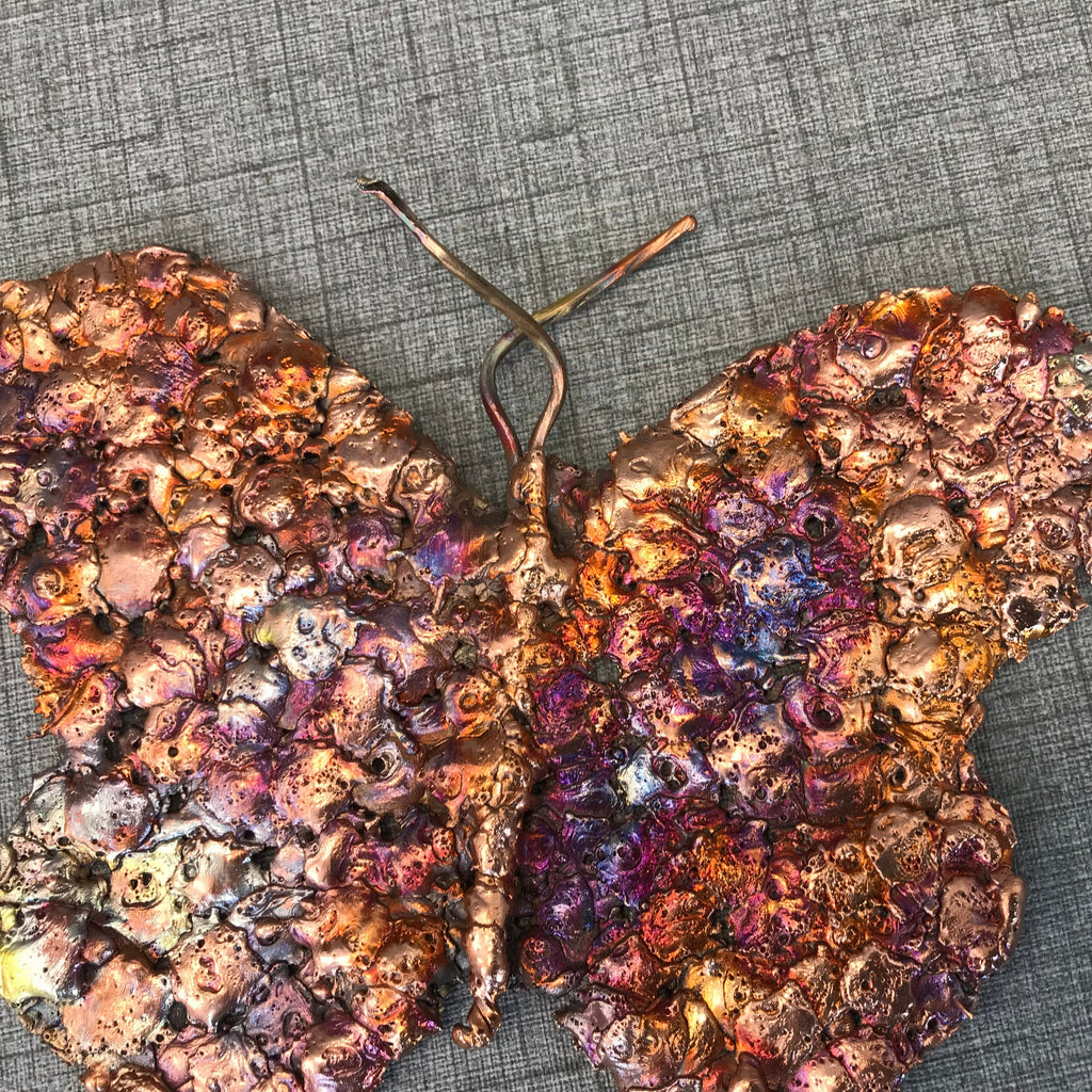 Handcrafted Rainbow Copper Splash Butterfly