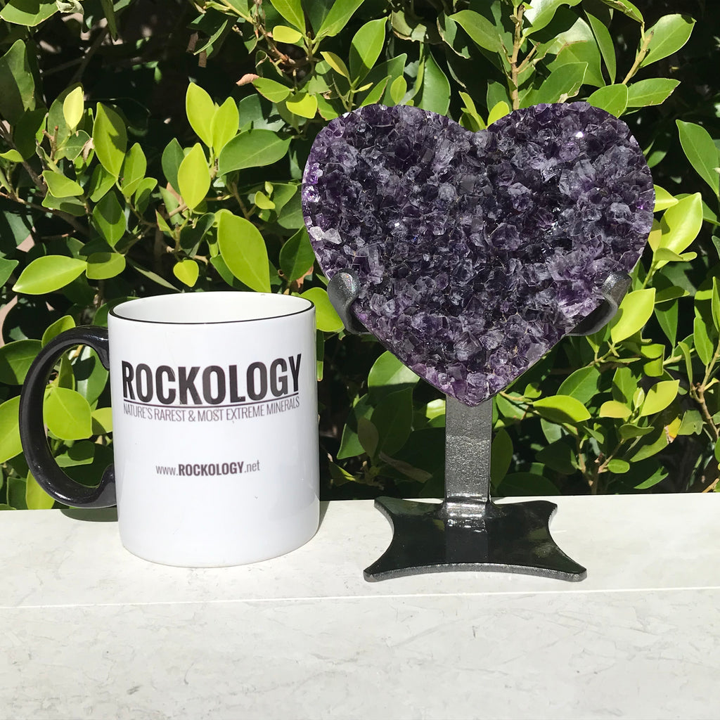 Standing Amethyst Crystal Faced Heart