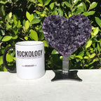 Standing Amethyst Crystal Faced Heart