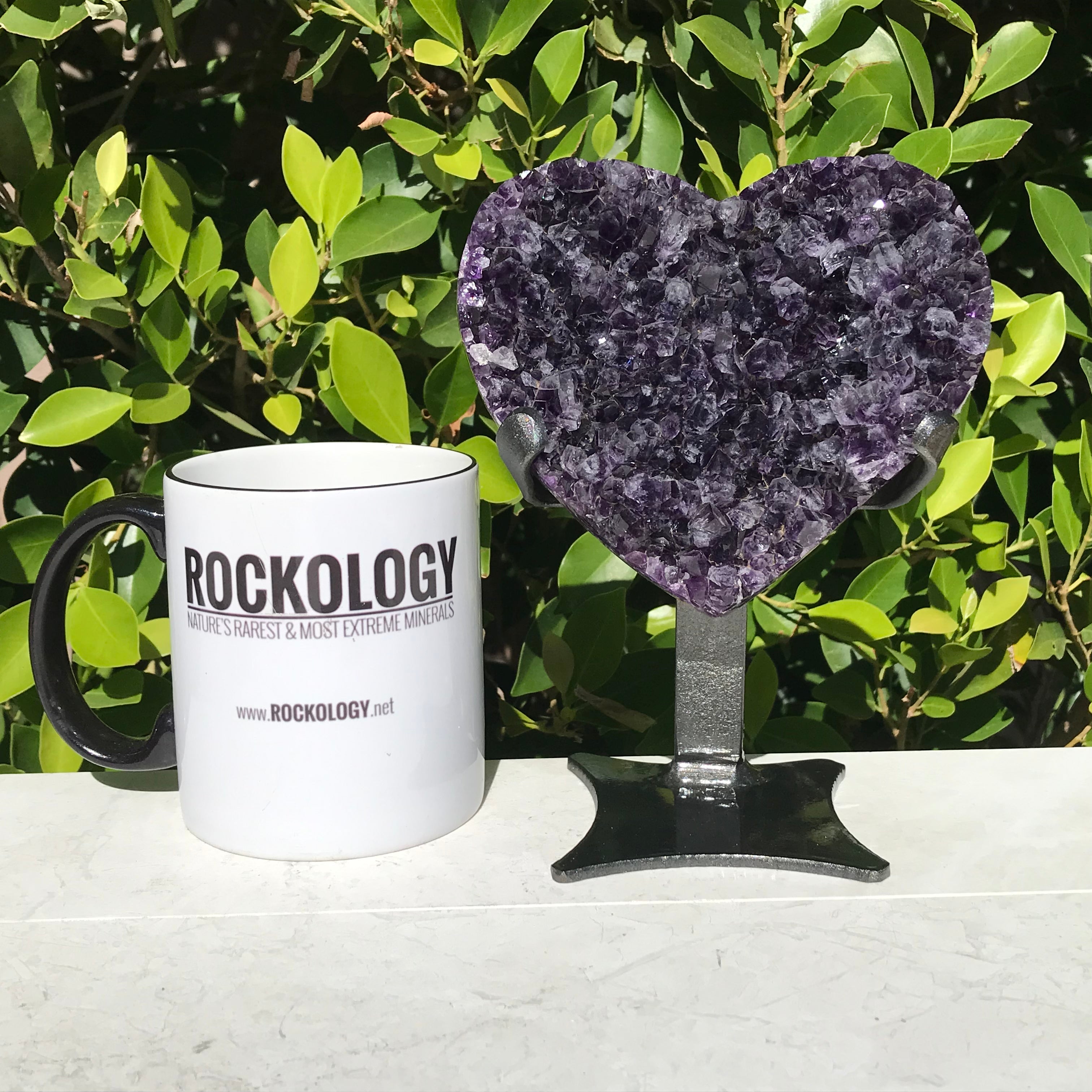Standing Amethyst Crystal Faced Heart