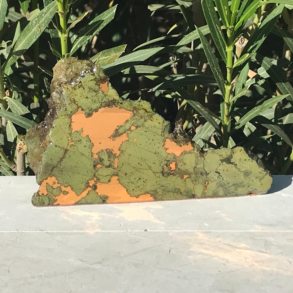 Green Epidote Highlighted By Copper Ore