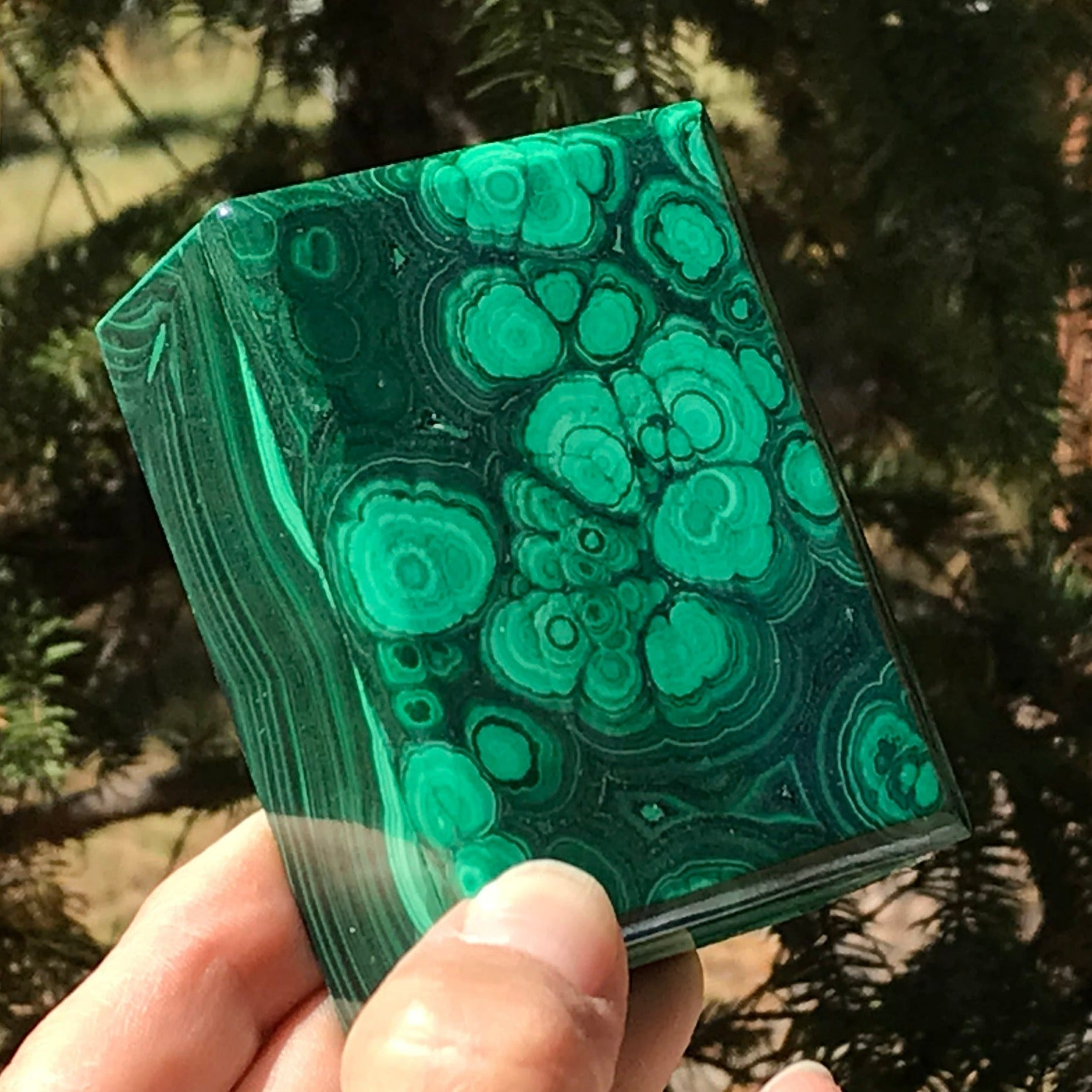 Floral Patterned Malachite Box