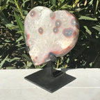 Rose Banded Blue Eyed Agate Heart