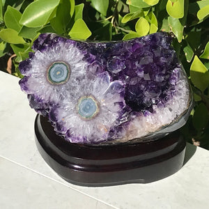 Uruguayan Amethyst Cluster with Large Stalactite Eyes