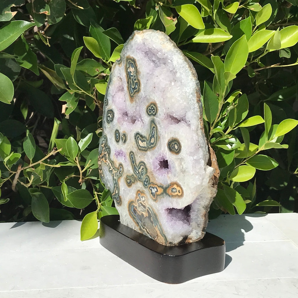 Green Eyed Agate with Amethyst and Quartz Crystals