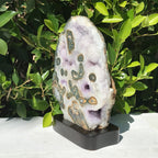 Green Eyed Agate with Amethyst and Quartz Crystals