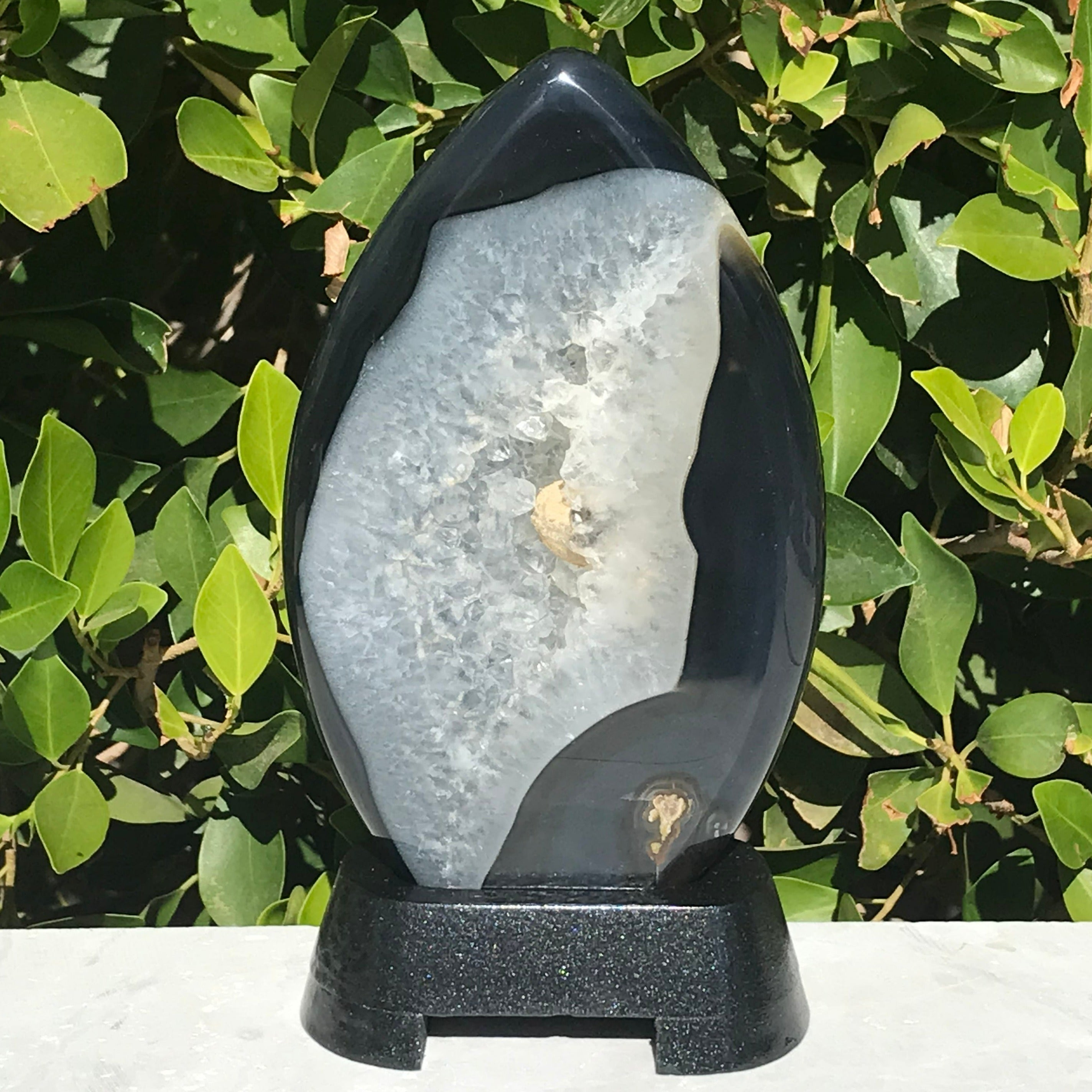 Dark Blue Agate/Quartz Flame