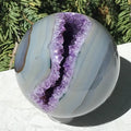 Amethyst Filled Agate Geode Sphere