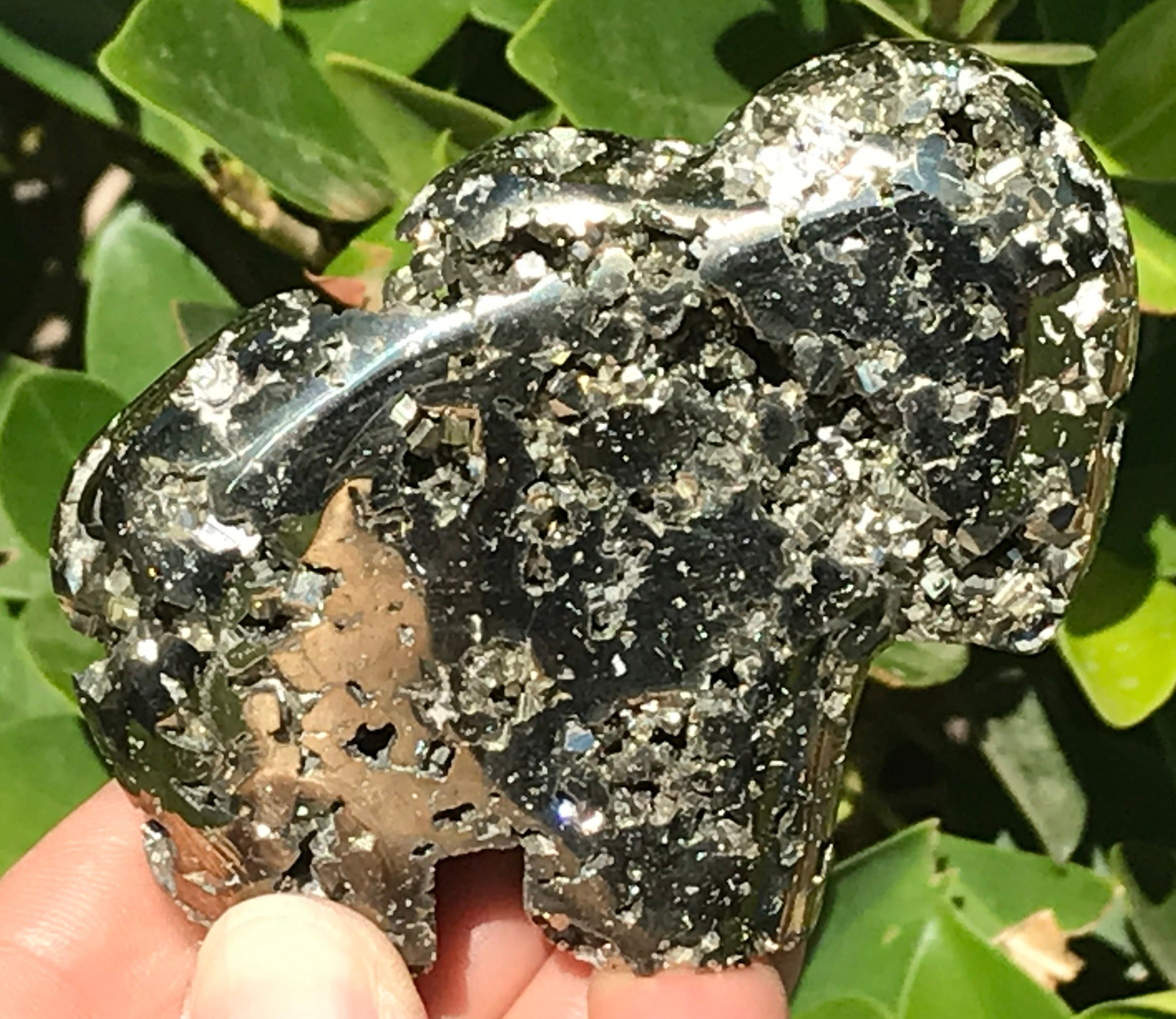 Miniature Pyrite Buffalo Sculpture