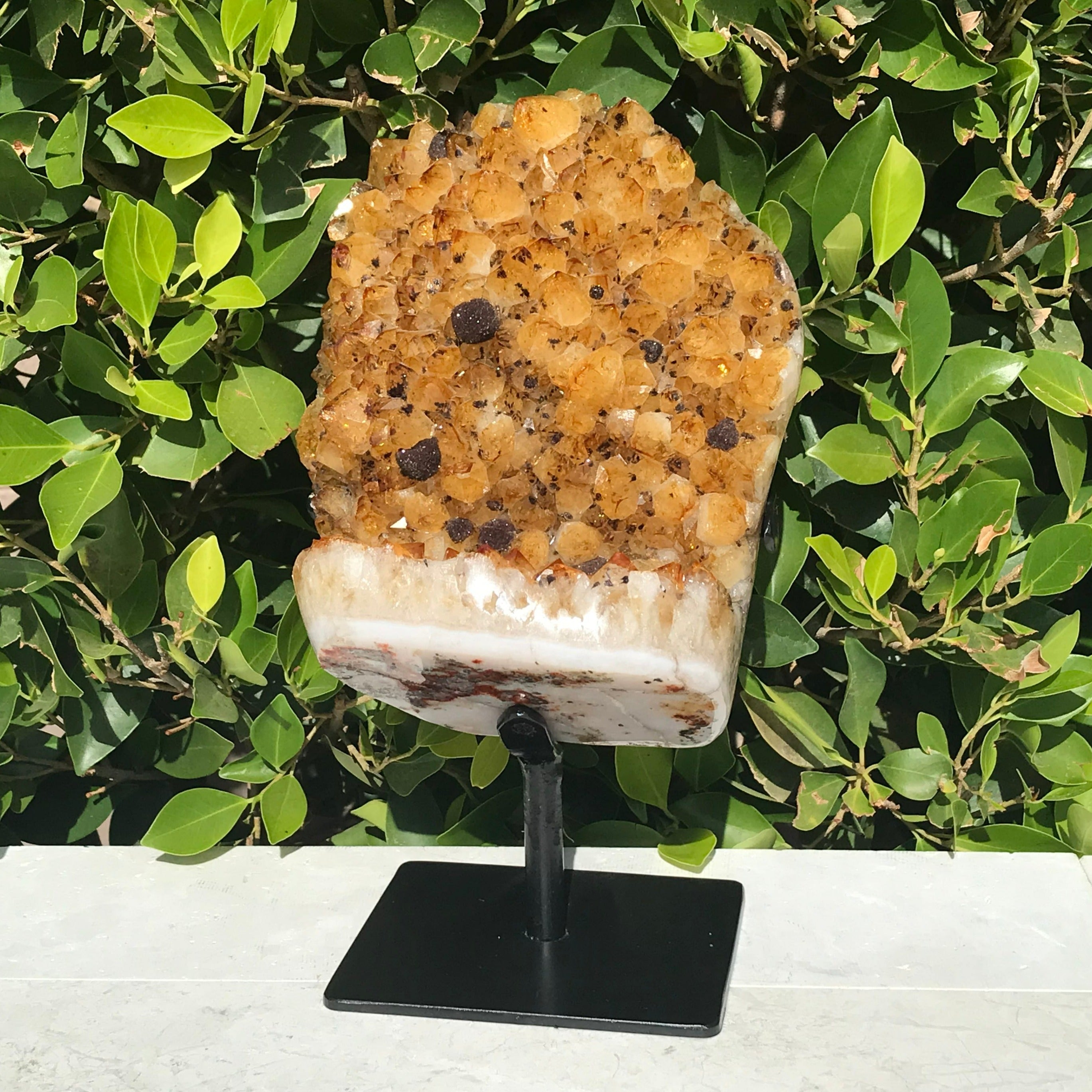 Goethite Speckled Brazilian Citrine Cluster
