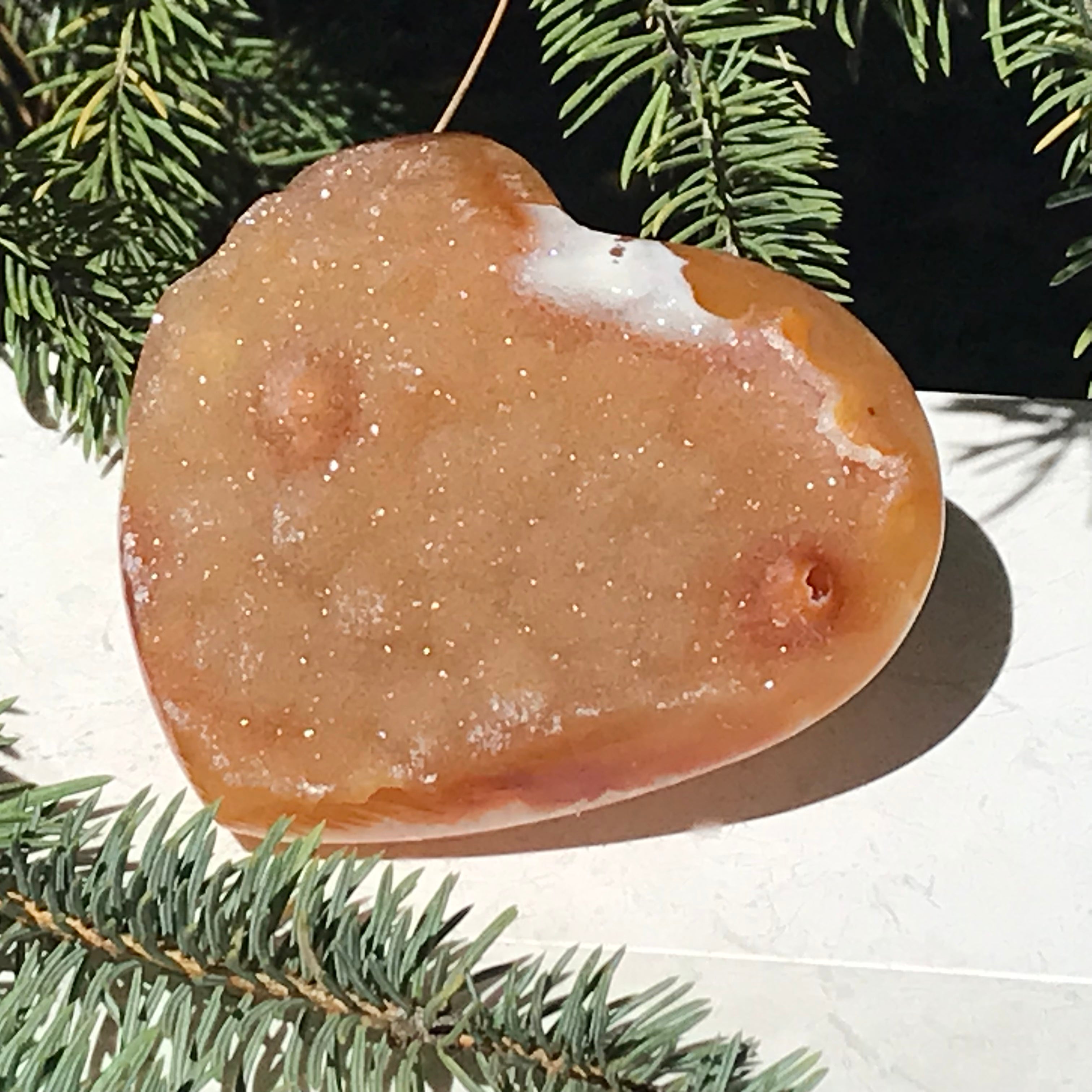 Fire and Ice Brazilian Agate Heart